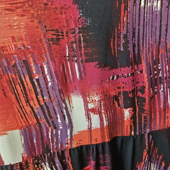 Current 2000's Cityscape Watercolor Sleeveless Midi Dress - Picture 7 of 8